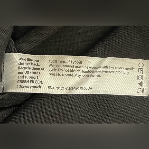 Eileen Fisher Black Button Front Tencel Tunic Style Dress Size Small - Picture 4 of 7